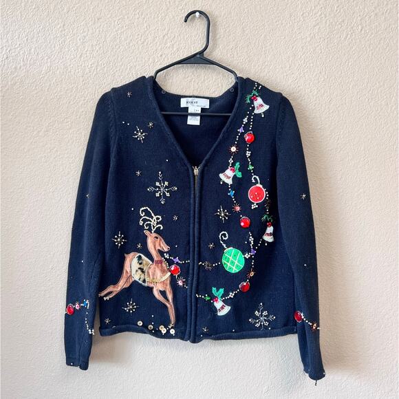 kikit Sweaters - Vintage 1980's Kikit kitschy Christmas xmas cardigan sweater size S